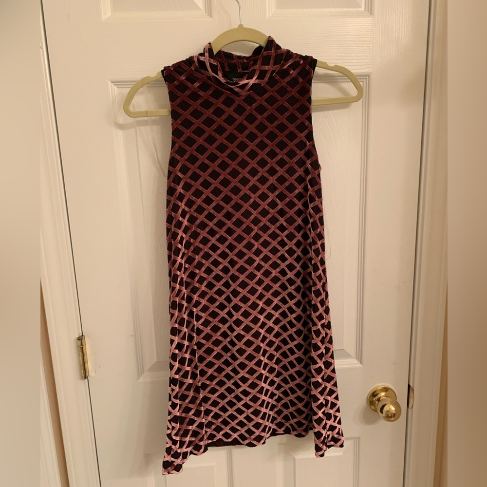 Velvet trapeze dress pink